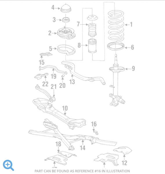Genuine BMW Subframe Bracket Front (E31) - 31111140576