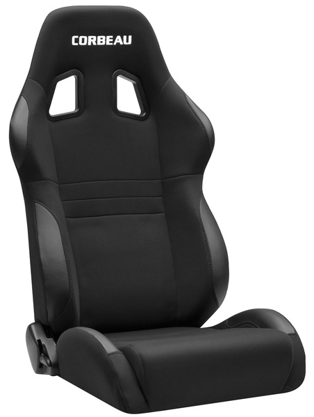 Corbeau A4 Racing Seats - Black Cloth Wide (Pair)