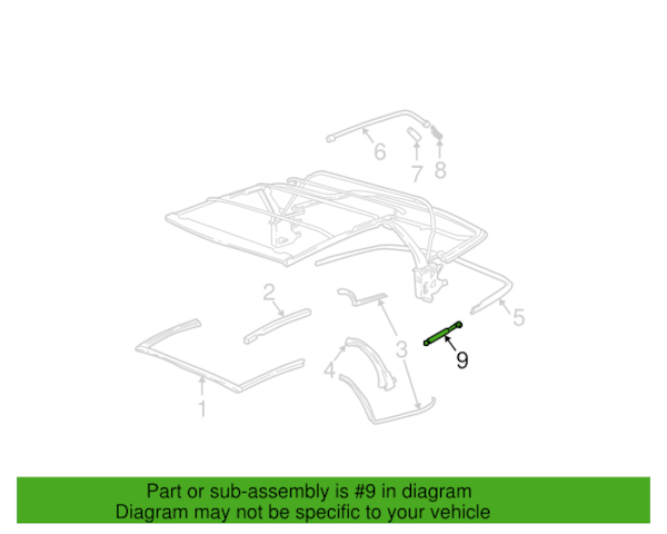Genuine BMW Convertible Top Lift Support - 54318268980