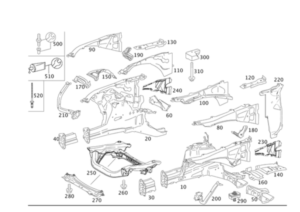 Genuine Mercedes Suspension Subframe Crossmember - 2216202511