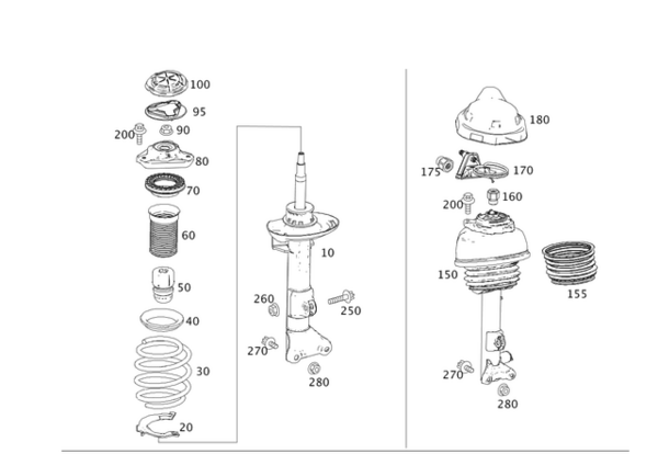 Genuine Mercedes Suspension Strut Bellows - 2123230592