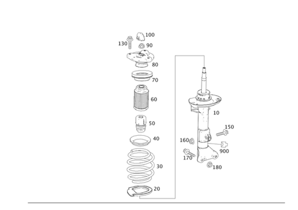 Genuine Mercedes Suspension Strut Bellows - 2123230392