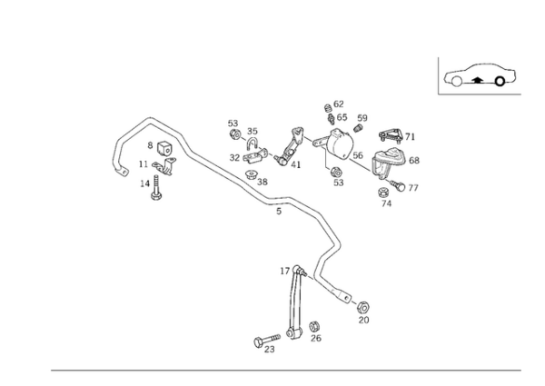 Genuine Mercedes Suspension Ride Height Sensor Bracket - 2103280040