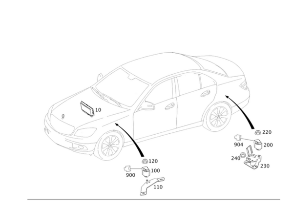 Genuine Mercedes Suspension Ride Height Sensor Bracket - 2075452140