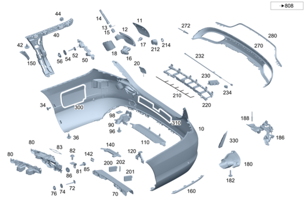 Genuine Mercedes Bumper Cover Bracket - 2058800603