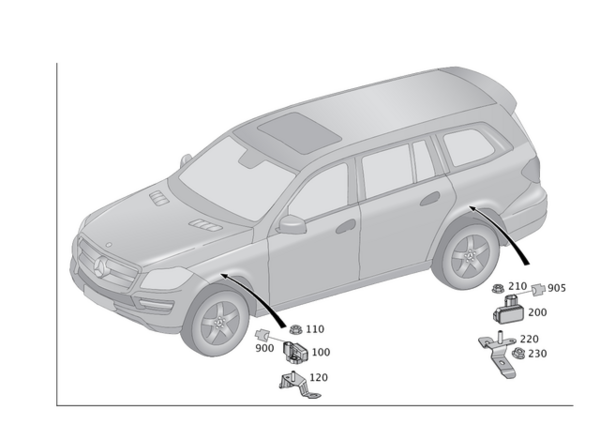 Genuine Mercedes Suspension Ride Height Sensor Bracket - 1665456440