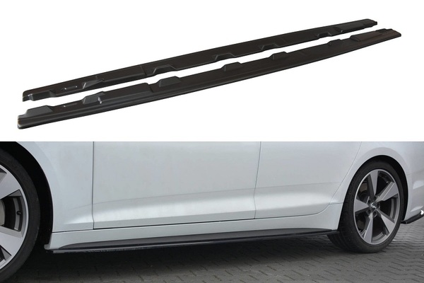 Maxton Design Side Skirts Diffusers - Gloss Black (18-20 S5 Sportback, A5 S-Line)