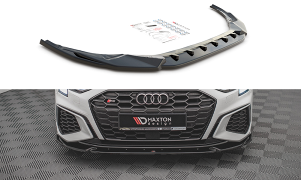 Maxton Design V.3 Front Splitter - Textured Black (22+ A3 S-Line/S3)