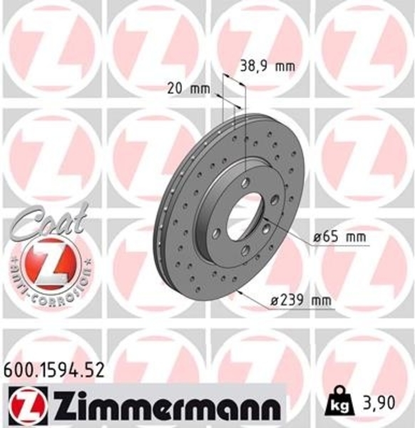 Zimmermann Drilled Brake Disc - 600159452
